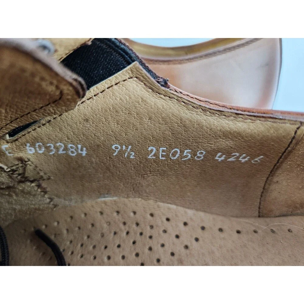 NEW Men's 9.5 Genuine Leather Oxfords w/ Faux‎ Ostrich Pattern Dress Shoes Lace
